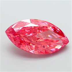 Picture of Lab Grown Diamond 8.01 Carats, Marquise with  Cut, Fancy Vivid Pink Color, VS1 Clarity and Certified by IGI