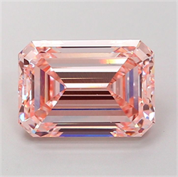Picture of Lab Grown Diamond 3.08 Carats, Emerald with  Cut, Fancy Intense Pink Color, VS2 Clarity and Certified by IGI