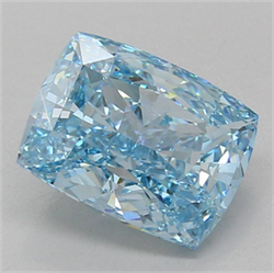Picture of Lab Grown Diamond 3.84 Carats, CUSHION MODIFIED with  Cut, Fancy Vivid Blue Color, VVS2 Clarity and Certified by IGI