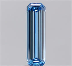 Picture of Lab Grown Diamond 1.34 Carats, Emerald with  Cut, Fancy Vivid Blue Color, VS1 Clarity and Certified by IGI