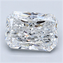 Diamante Natural 3.51 quilates, Radiante , Color D, claridad SI1 y certificado GIA