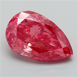 Picture of Lab Grown Diamond 3.06 Carats, Pear with  Cut, Fancy Vivid Pink Color, VS1 Clarity and Certified by IGI