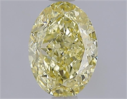 Picture of Lab Grown Diamond 1.62 Carats, Oval with  Cut, Fancy Yellow Color, VVS2 Clarity and Certified by IGI