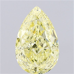Picture of Lab Grown Diamond 2.84 Carats, Pear with  Cut, Fancy Intense Yellow Color, VS1 Clarity and Certified by IGI