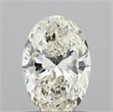 Natural Diamond 1.00 Carats, Oval with  Cut, K Color, VS2 Clarity and Certified by IGI
