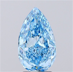 Picture of Lab Grown Diamond 2.51 Carats, Pear with  Cut, Fancy Vivid Blue Color, VVS2 Clarity and Certified by IGI