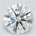 Lab Grown Diamond 2.61 Carats, Round with Ideal Cut, D Color, VVS1 Clarity and Certified by IGI