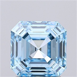 Picture of Lab Grown Diamond 1.67 Carats, Asscher with  Cut, Fancy Vivid Blue Color, VVS1 Clarity and Certified by IGI