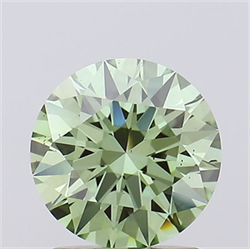 Picture of Lab Grown Diamond 1.57 Carats, Round with Excellent Cut, Fancy Vivid Green Color, VS2 Clarity and Certified by IGI
