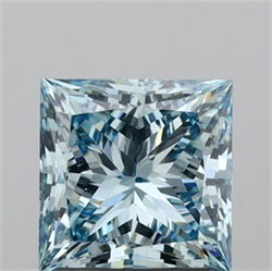 Picture of Lab Grown Diamond 1.54 Carats, Princess with  Cut, Fancy Intense Green Color, VVS2 Clarity and Certified by IGI