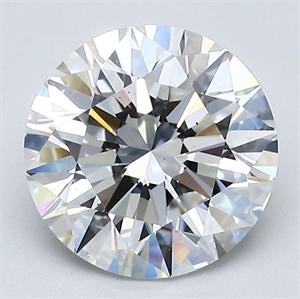 Picture of Natural Diamond 2.80 Carats, Round with Excellent Cut, E Color, VS2 Clarity and Certified by GIA