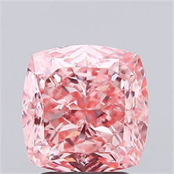 Picture of Lab Grown Diamond 3.06 Carats, CUSHION MODIFIED with  Cut, Fancy Vivid Pink Color, VVS2 Clarity and Certified by IGI