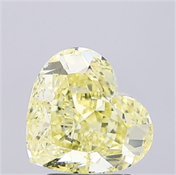 Picture of Lab Grown Diamond 2.52 Carats, Heart with  Cut, Fancy Intense Yellow Color, VS2 Clarity and Certified by IGI