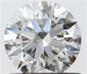 Natural Diamond 0.72 Carats, Round with Excellent Cut, H Color, VVS2 Clarity and Certified by IGI