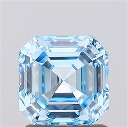 Picture of Lab Grown Diamond 1.50 Carats, Asscher with  Cut, Fancy Intense Blue Color, VS1 Clarity and Certified by IGI