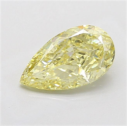Picture of Lab Grown Diamond 2.00 Carats, Pear with  Cut, Fancy Intense Yellow Color, VS1 Clarity and Certified by IGI