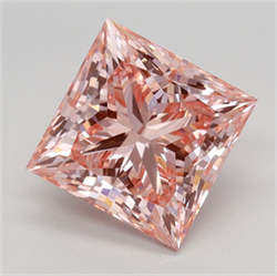 Picture of Lab Grown Diamond 3.04 Carats, Princess with  Cut, Fancy Vivid Pink Color, VS1 Clarity and Certified by IGI