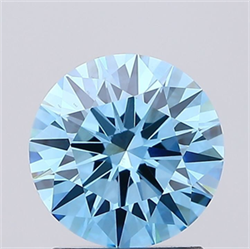 Picture of Lab Grown Diamond 1.52 Carats, Round with Excellent Cut, Fancy Vivid Blue Color, VS2 Clarity and Certified by IGI