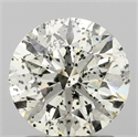 Natural Diamond 1.71 Carats, Round with Excellent Cut, J Color, I1 Clarity and Certified by IGI