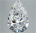 Natural Diamond 4.01 Carats, Pear with  Cut, D Color, VVS1 Clarity and Certified by GIA