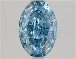 Picture of Lab Grown Diamond 1.65 Carats, Oval with  Cut, Fancy Vivid Blue Color, VVS2 Clarity and Certified by IGI