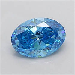 Picture of Lab Grown Diamond 2.05 Carats, Oval with  Cut, Fancy Vivid Blue Color, VS1 Clarity and Certified by IGI