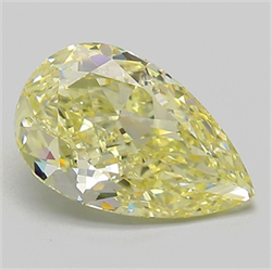 Picture of Lab Grown Diamond 2.02 Carats, Pear with  Cut, Fancy Yellow Color, VS1 Clarity and Certified by IGI