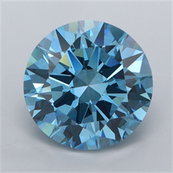 Picture of Lab Grown Diamond 3.50 Carats, Round with Excellent Cut, Fancy Vivid Blue Color, VVS2 Clarity and Certified by IGI