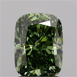 Picture of Lab Grown Diamond 1.90 Carats, CUSHION MODIFIED with  Cut, Fancy Vivid Green Color, VVS2 Clarity and Certified by IGI