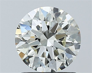 Picture of Natural Diamond 1.08 Carats, Round with Excellent Cut, J Color, VS2 Clarity and Certified by IGI