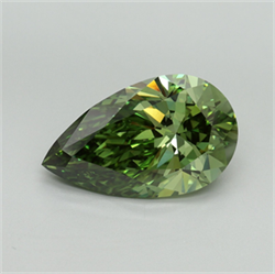 Picture of Lab Grown Diamond 5.09 Carats, Pear with  Cut, Fancy Vivid Green Color, VVS2 Clarity and Certified by IGI