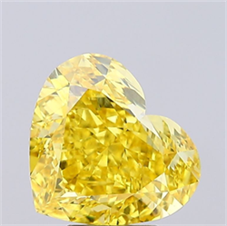 Picture of Lab Grown Diamond 6.12 Carats, Heart with  Cut, Fancy Vivid Yellow Color, VS2 Clarity and Certified by IGI