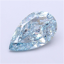 Picture of Lab Grown Diamond 1.28 Carats, Pear with  Cut, Fancy Intense Blue Color, VVS2 Clarity and Certified by IGI