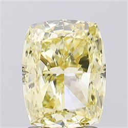 Picture of Lab Grown Diamond 2.07 Carats, CUSHION MODIFIED with  Cut, Fancy Intense Yellow Color, VVS2 Clarity and Certified by IGI