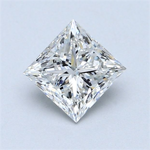 Picture of Natural Diamond 0.91 Carats, Princess with  Cut, F Color, SI1 Clarity and Certified by GIA