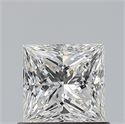 Natural Diamond 0.73 Carats, Princess with  Cut, F Color, VVS1 Clarity and Certified by GIA