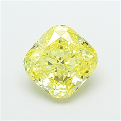 Picture of Lab Grown Diamond 3.01 Carats, CUSHION MODIFIED with  Cut, Fancy Intense Yellow Color, VVS2 Clarity and Certified by IGI