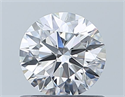 Natural Diamond 0.70 Carats, Round with Excellent Cut, D Color, VVS1 Clarity and Certified by GIA