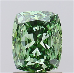 Picture of Lab Grown Diamond 1.57 Carats, CUSHION MODIFIED with  Cut, Fancy Vivid Green Color, VVS1 Clarity and Certified by IGI
