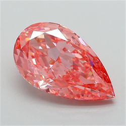 Picture of Lab Grown Diamond 3.19 Carats, Pear with  Cut, Fancy Vivid Pink Color, VS1 Clarity and Certified by IGI