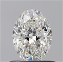 Natural Diamond 0.60 Carats, Oval with  Cut, G Color, VS2 Clarity and Certified by GIA