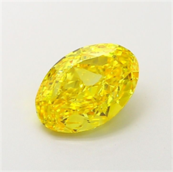 Picture of Lab Grown Diamond 1.78 Carats, Oval with  Cut, Fancy Vivid Yellow Color, VVS2 Clarity and Certified by IGI