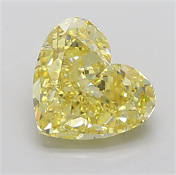 Picture of Lab Grown Diamond 4.57 Carats, Heart with  Cut, Fancy Intense Yellow Color, VS1 Clarity and Certified by IGI