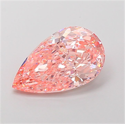 Picture of Lab Grown Diamond 4.01 Carats, Pear with  Cut, Fancy Vivid Pink Color, VS1 Clarity and Certified by IGI