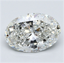 Natural Diamond 3.50 Carats, Oval with  Cut, H Color, SI2 Clarity and Certified by GIA