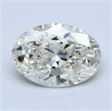 Natural Diamond 3.01 Carats, Oval with  Cut, J Color, SI2 Clarity and Certified by GIA