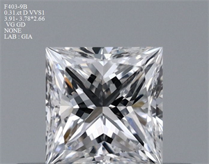 Picture of Natural Diamond 0.31 Carats, Princess with  Cut, D Color, VVS1 Clarity and Certified by GIA