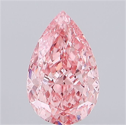 Picture of Lab Grown Diamond 4.25 Carats, Pear with  Cut, Fancy Vivid Pink Color, VS2 Clarity and Certified by IGI