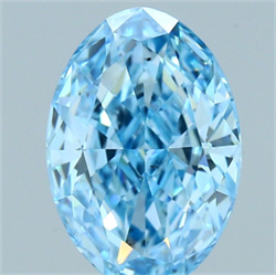 Picture of Lab Grown Diamond 1.79 Carats, Oval with  Cut, Fancy Vivid Blue Color, VS2 Clarity and Certified by IGI