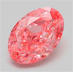 Picture of Lab Grown Diamond 3.07 Carats, Oval with  Cut, Fancy Vivid Pink Color, VVS2 Clarity and Certified by IGI